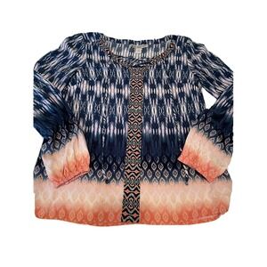 Vintage America Top S Boho Floral Flowy Cottagecore Hippie Peasant Shirt Blouse